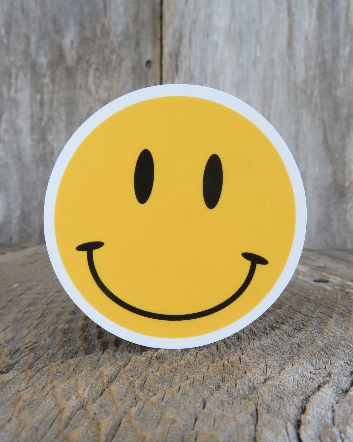 Smile Face Sticker Vintage Style Yellow Face Die Cut Waterproof Retro Happy