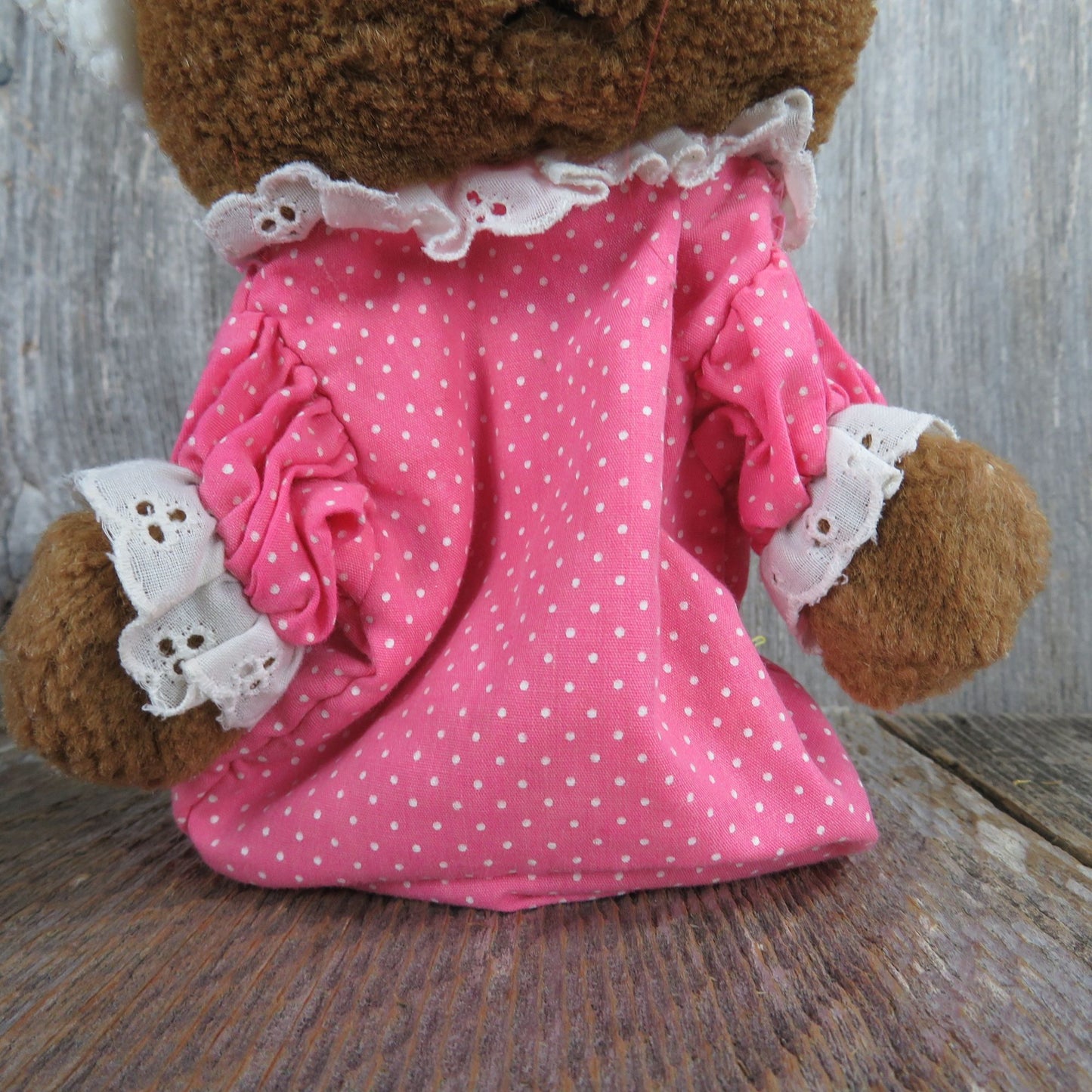 Vintage Koala Puppet Plush Pink Dress Lace Ruffle Stuffed Animal Dakin Plush Korea Pink 1985