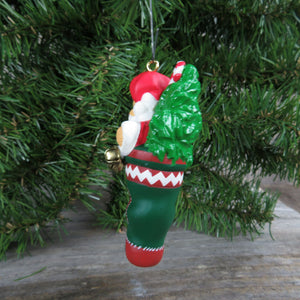 Vintage Teddy Bear Santa Stocking Ornament Filled with Memories Hallmark 1996 Dated