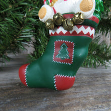 Load image into Gallery viewer, Vintage Teddy Bear Santa Stocking Ornament Filled with Memories Hallmark 1996 Dated
