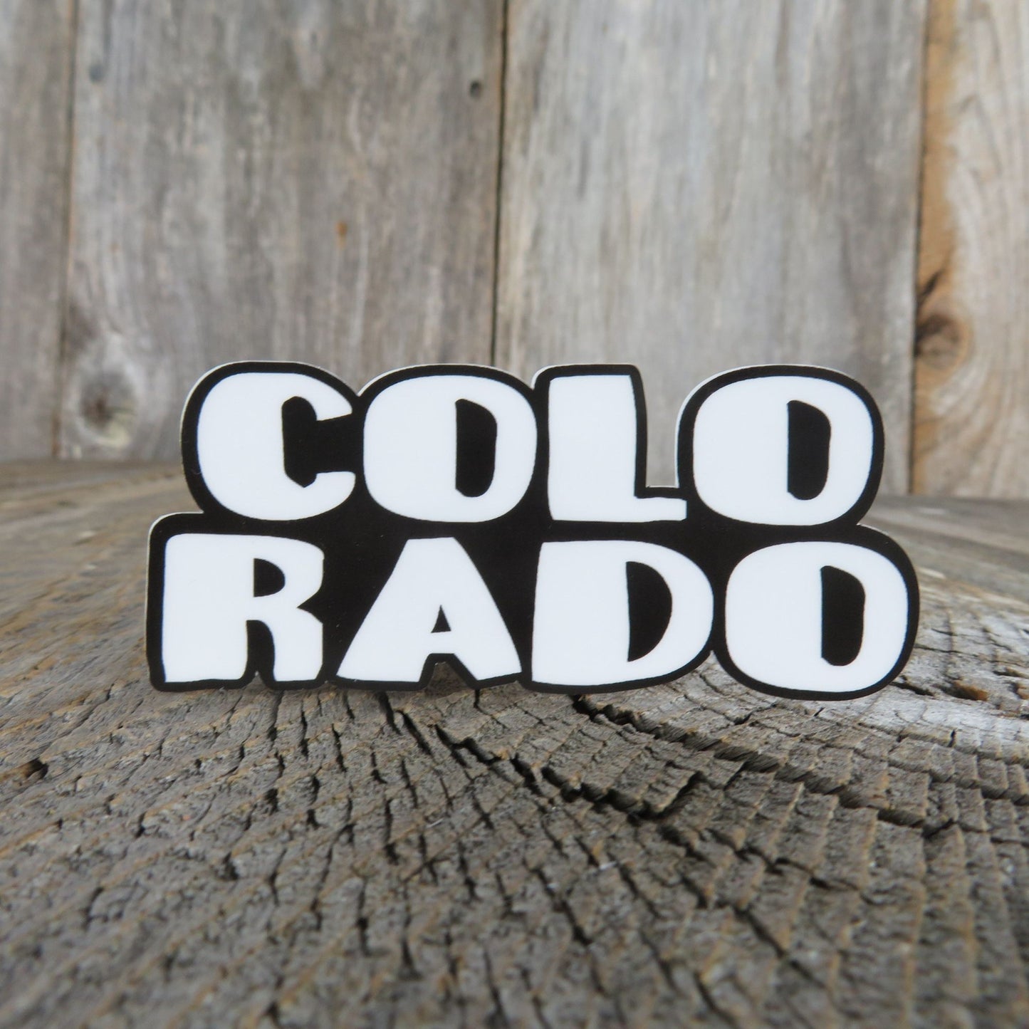 Colorado Block Letters Sticker Black and White Souvenir Waterproof Travel Water Bottle Laptop