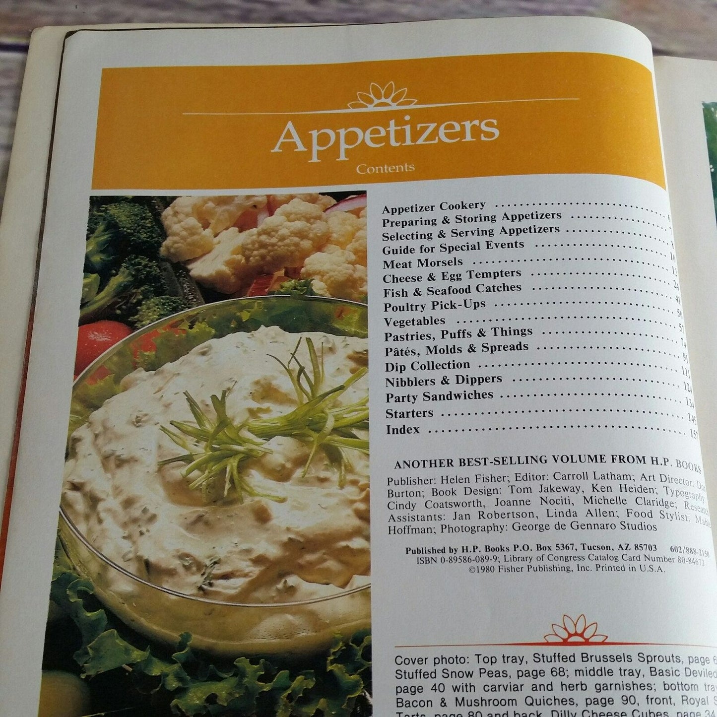 Vintage Appetizers Cookbook Appetizer Recipes HP Books 1980 Mable Hoffman Softcover Color Photos