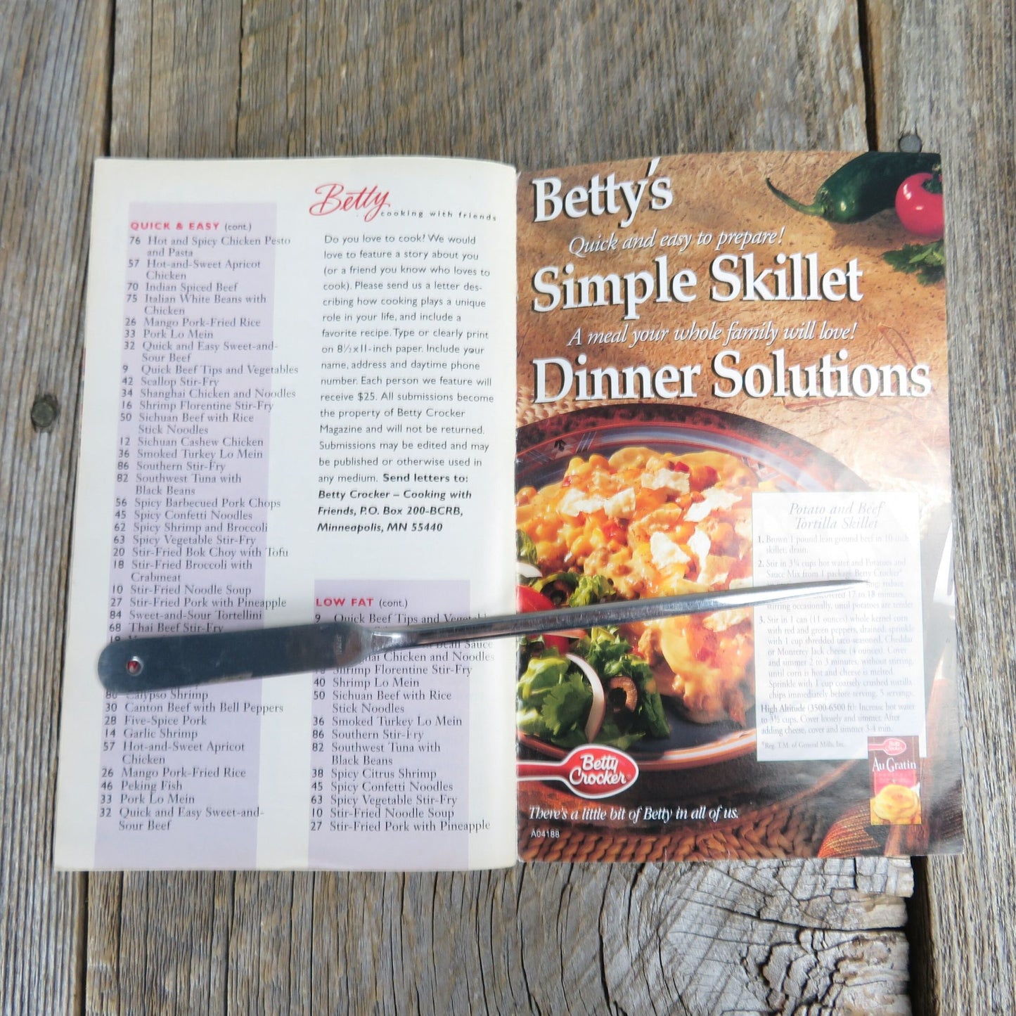 Betty Crocker Booklet Simple Stir Fry Recipes Cookbook Dinners in 20 Minutes Pamphlet 1998