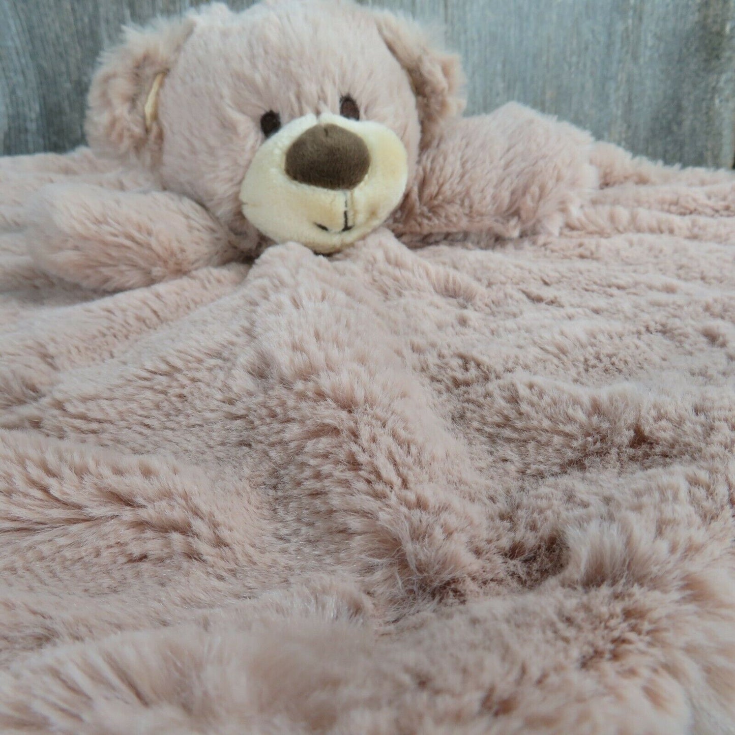 Bear Rattle Plush Lovie Blanket Brown Stuffed Animal Lovey Security Kellytoy