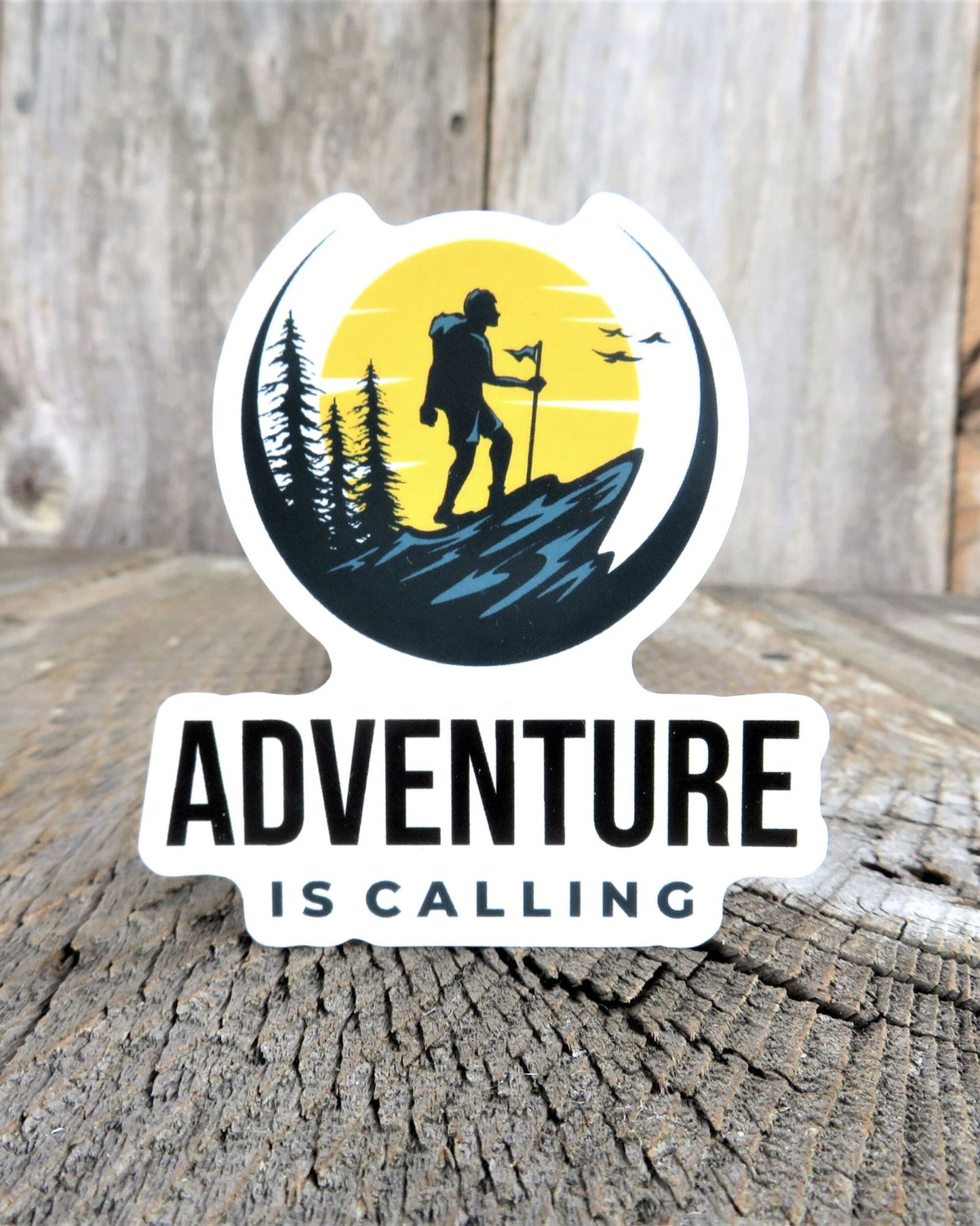 Adventure is Calling Sticker Color Waterproof Outdoor Lover Mountain Hiking Travel Water Bottle Laptop