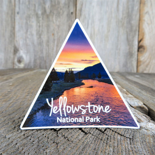 Yellowstone National Park Photo Sticker Wyoming Triangle Full Color Waterproof Travel Souvenir Water Bottle Laptop