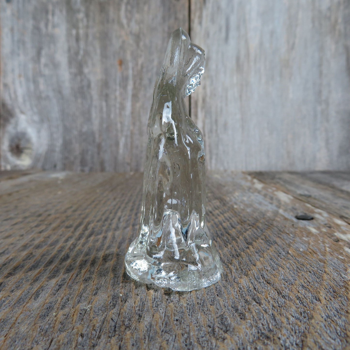 Vintage Mother Mary Figurine Clear Glass Nativity Replacement Part Christmas Bible Story