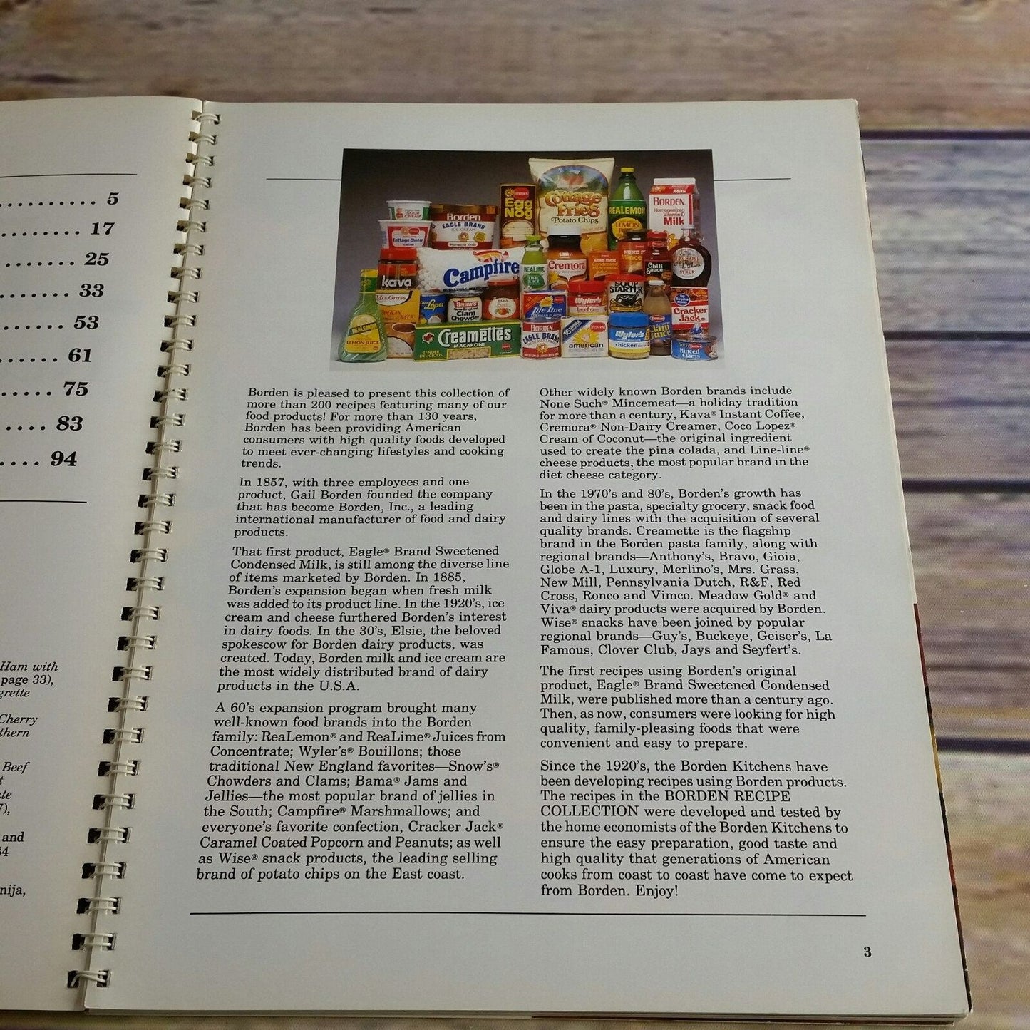 Vintage Cookbook Borden Recipe Collection Recipes Promo Book 1987 Spiral Bound Paperback Book