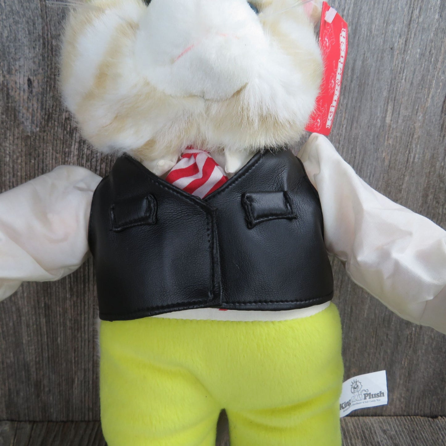 Standing Cat Plush Yellow Hat Pants Vest Stuffed Animal King Plush 1998