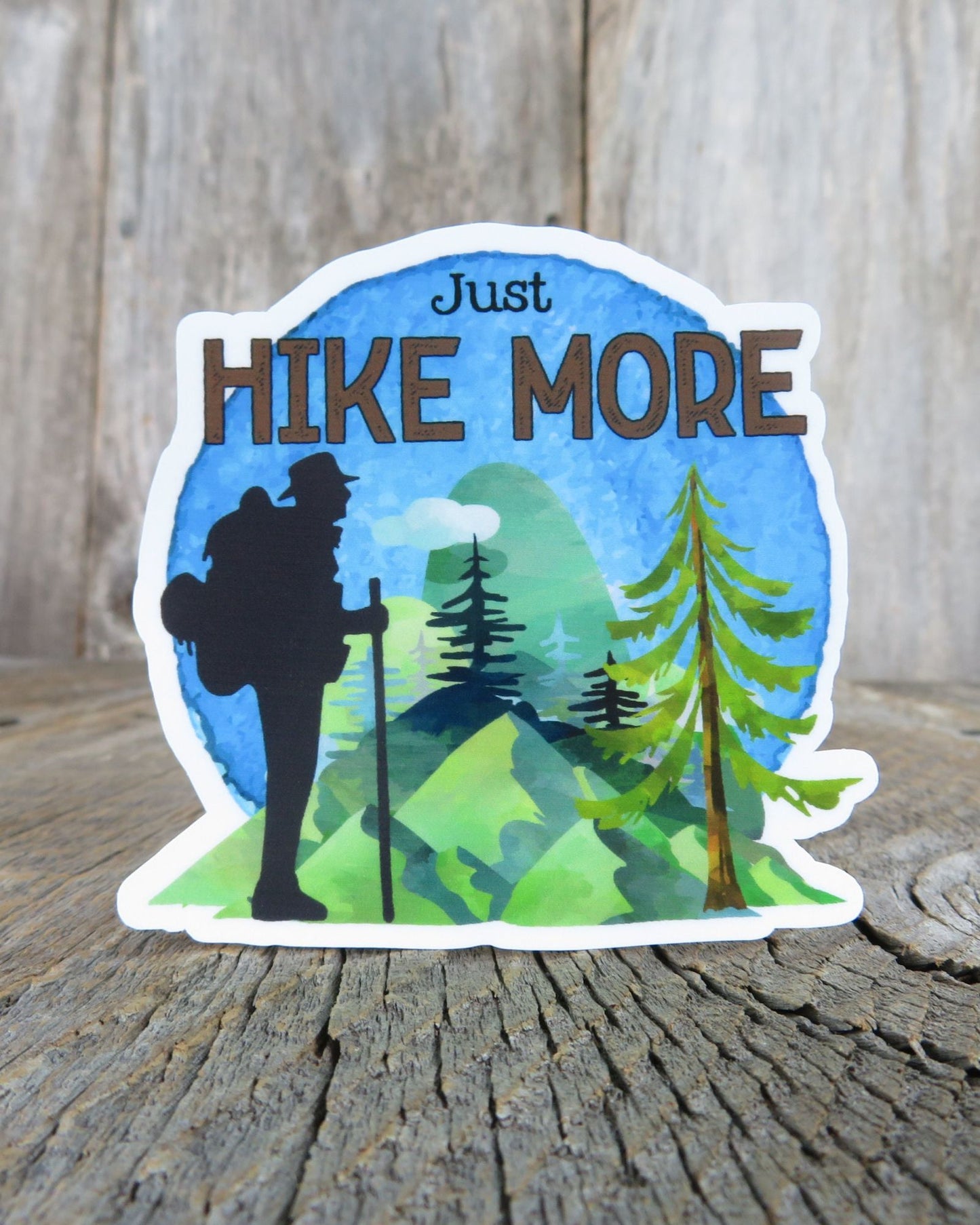Just One More Hike Sticker Hiking Lover Waterproof Sticker Outdoors Backpacking