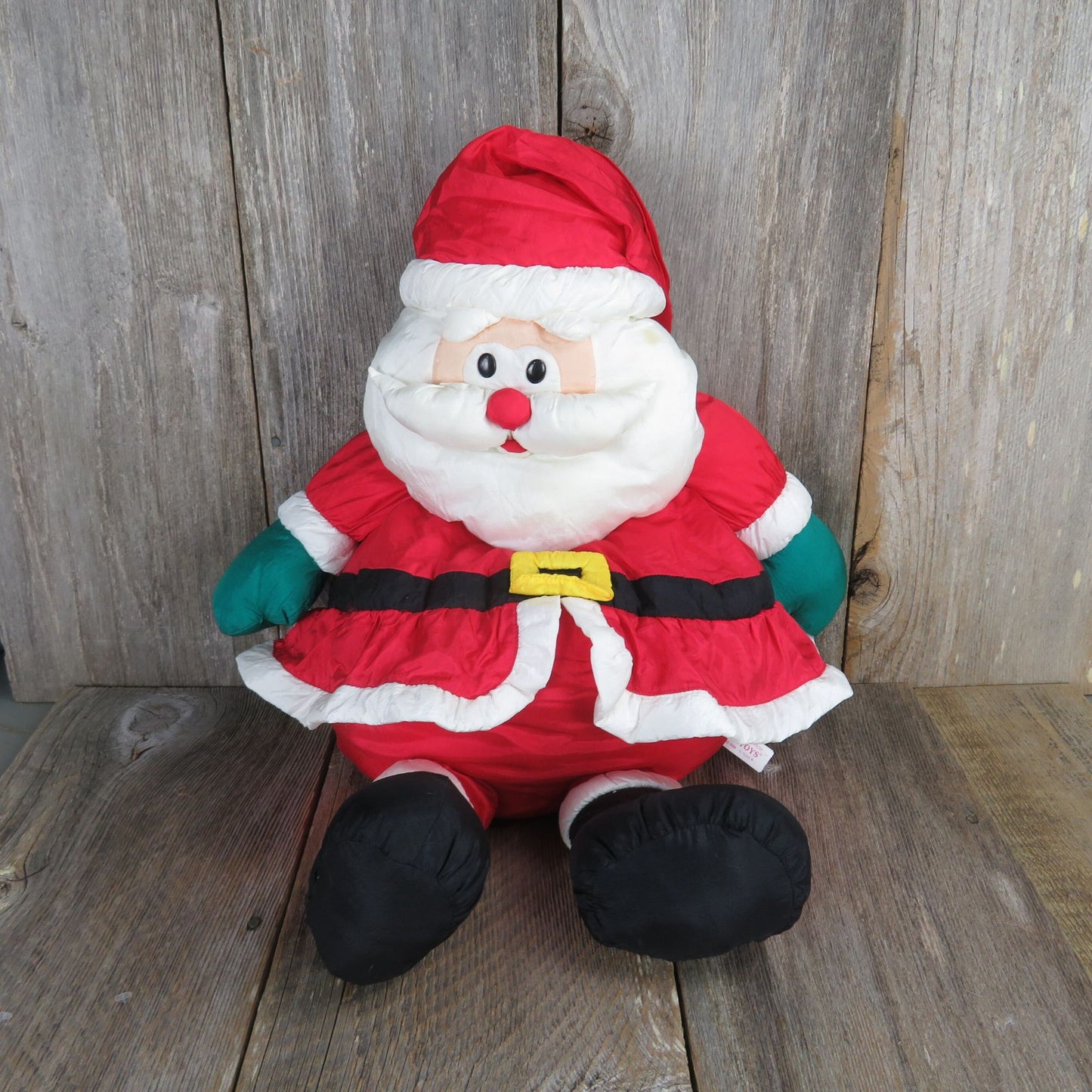 Vintage Santa Claus Plush Slick Nylon Christmas Large Stuffed Animal Doll T.L. Toys TL 1994