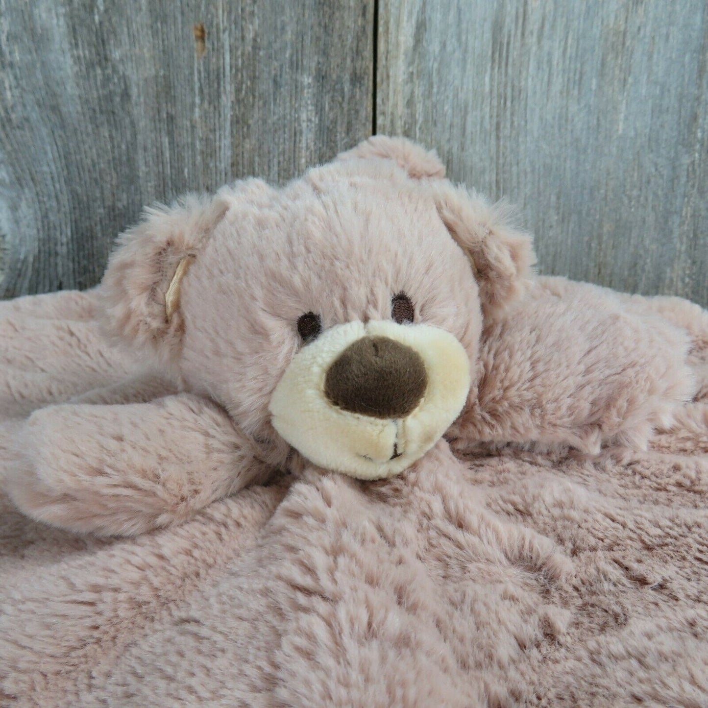 Bear Rattle Plush Lovie Blanket Brown Stuffed Animal Lovey Security Kellytoy