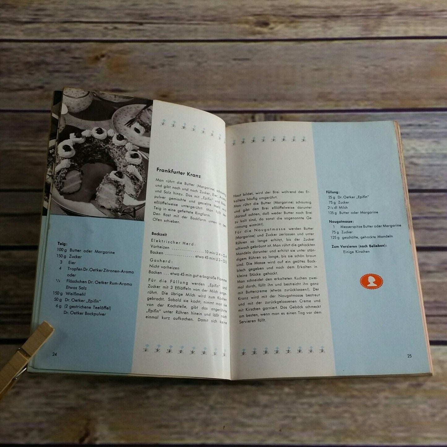 Vintage Cookbook Dr Oetker Backbuch Backen Macht Freude German Language