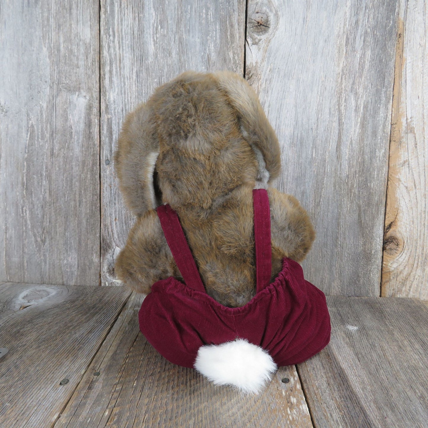 Vintage Bunny Rabbit Plush Droopy Ears Bib Overalls Mervyn's Playful Pals Easter Stuffed Animal Korea