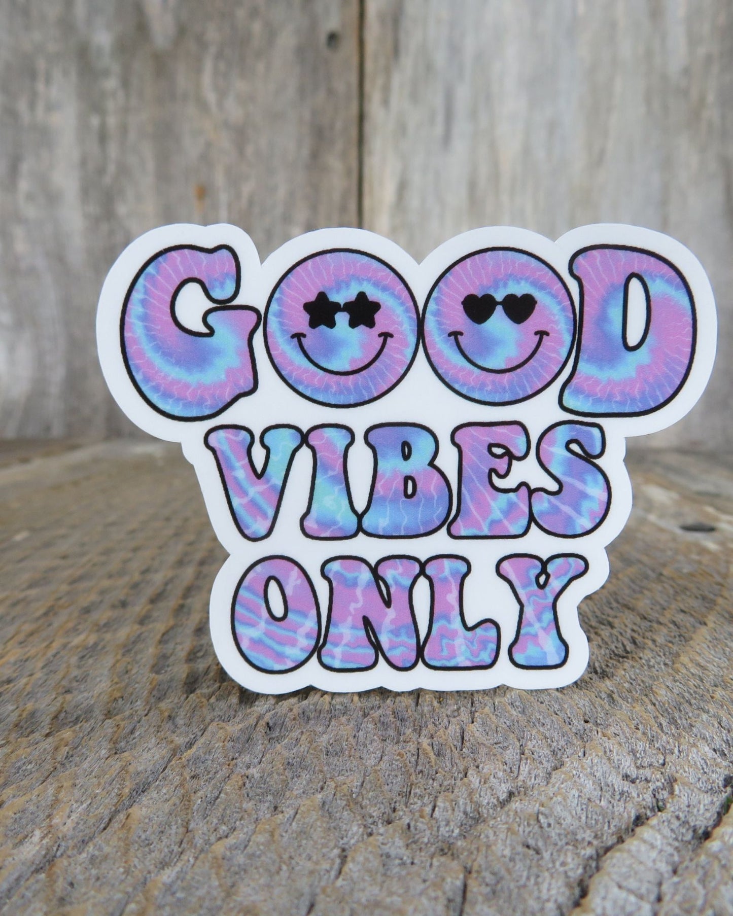 Good Vibes Only Sticker Happy Full Color Positive Saying Water Bottle