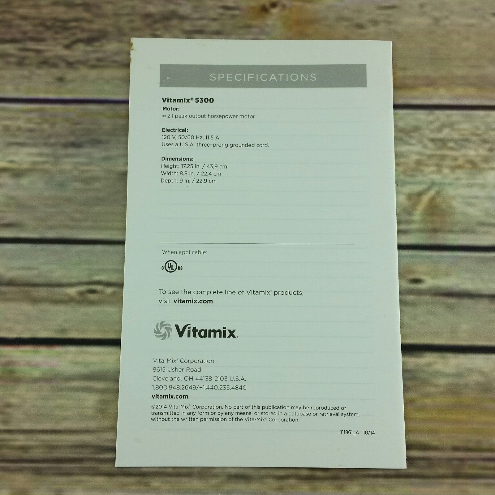 Vitamix 5300 Owners Manual Tips Instructions 2014 - At Grandma's Table