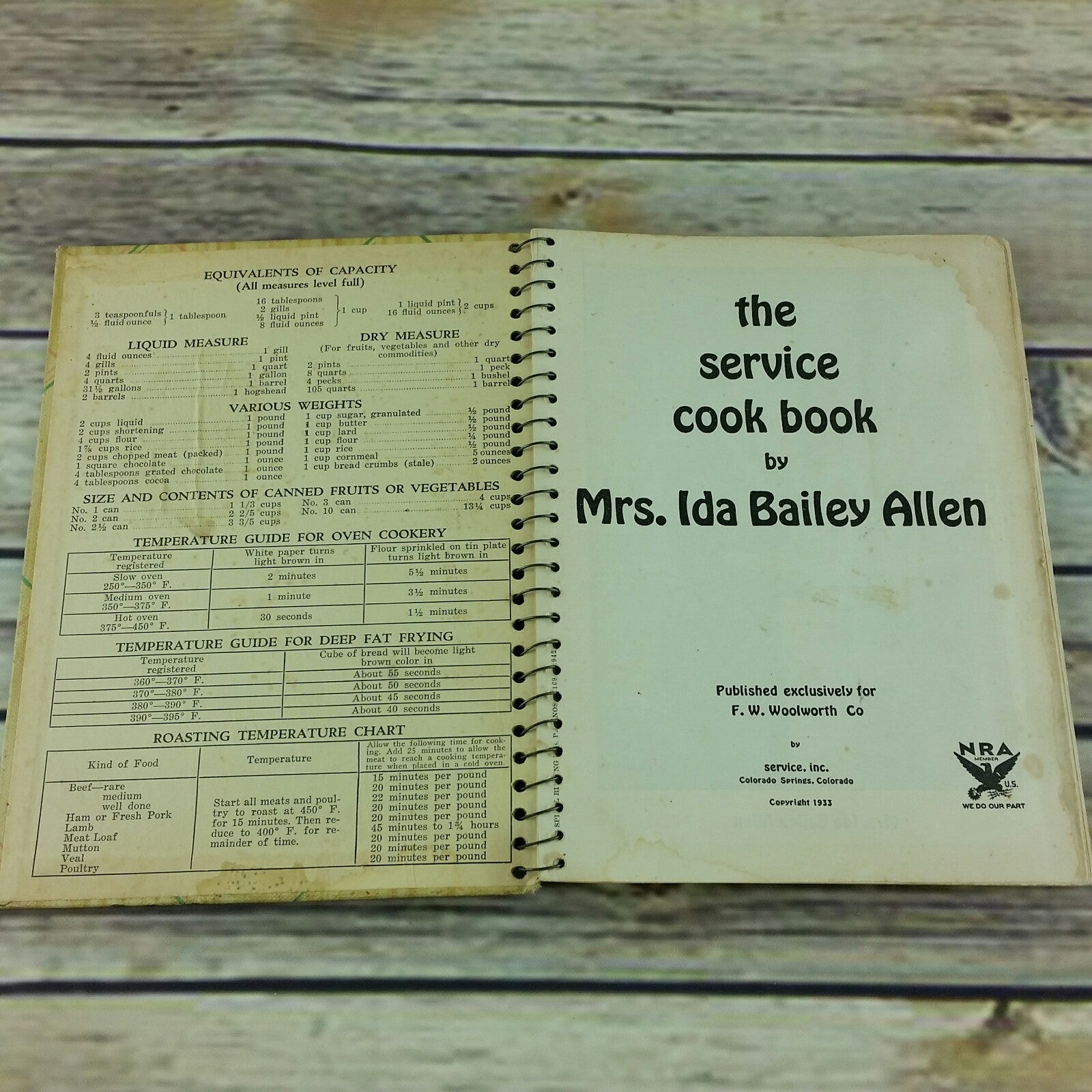 Vintage Cookbook The Service Cook Book Number 1 Ida Bailey Allen 1933 - At Grandma's Table