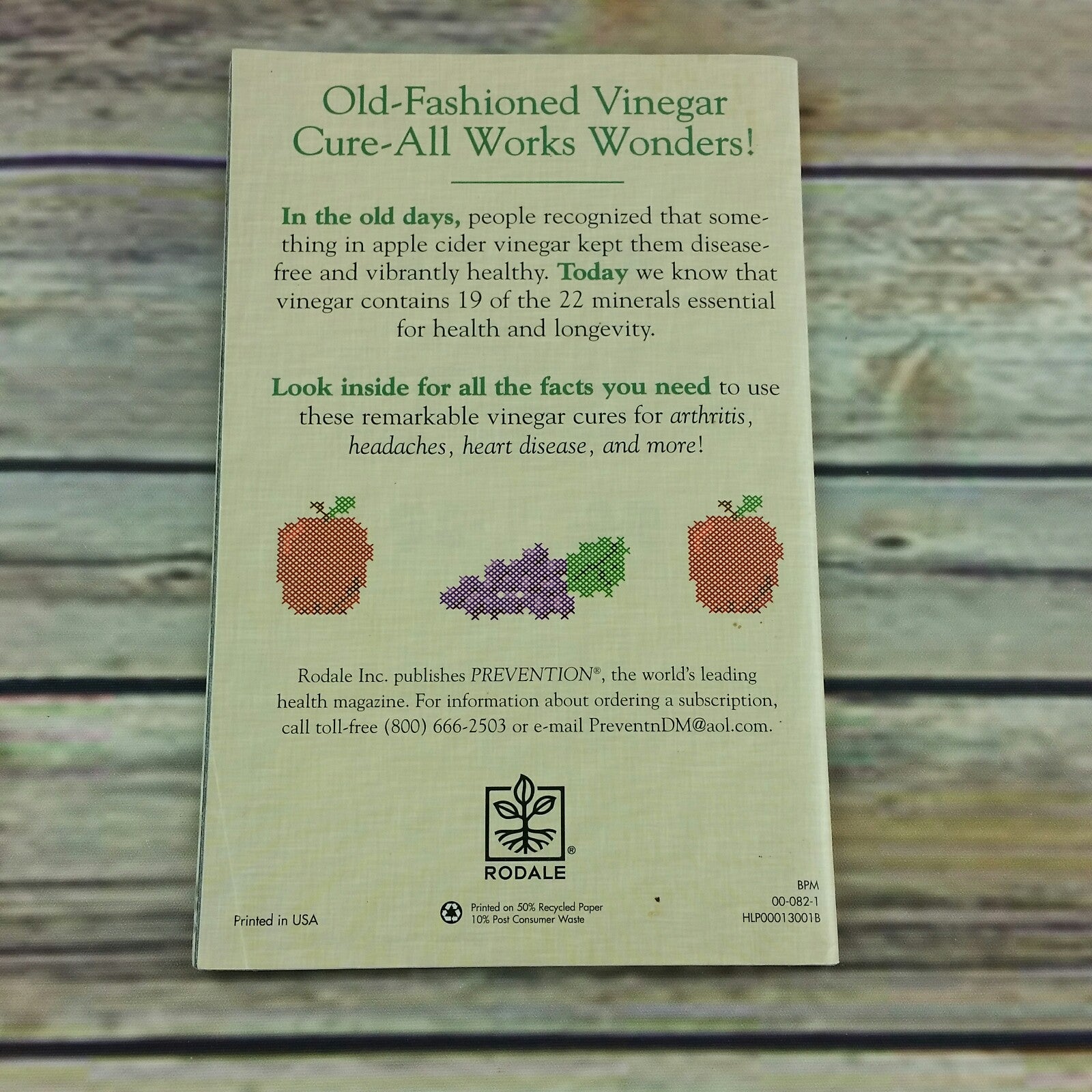 Vintage Vinegar Cures for Healing Book 1999 3rd Printing Paperback Melodie Moore - At Grandma's Table