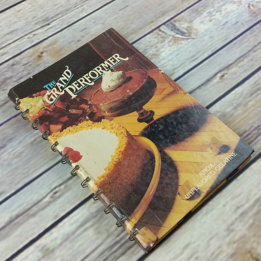 Vintage Cookbook The Grand Performer Knox Gelatine Promo Recipes 1970s Spiral Bound Hardcover - At Grandma's Table