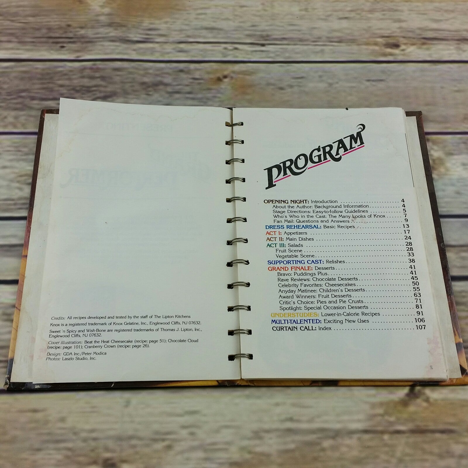 Vintage Cookbook The Grand Performer Knox Gelatine Promo Recipes 1970s Spiral Bound Hardcover - At Grandma's Table
