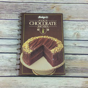 Vintage Cookbook Bakers Book of Chocolate Riches Recipes 1983 Hardcover Spiral Bound - At Grandma's Table