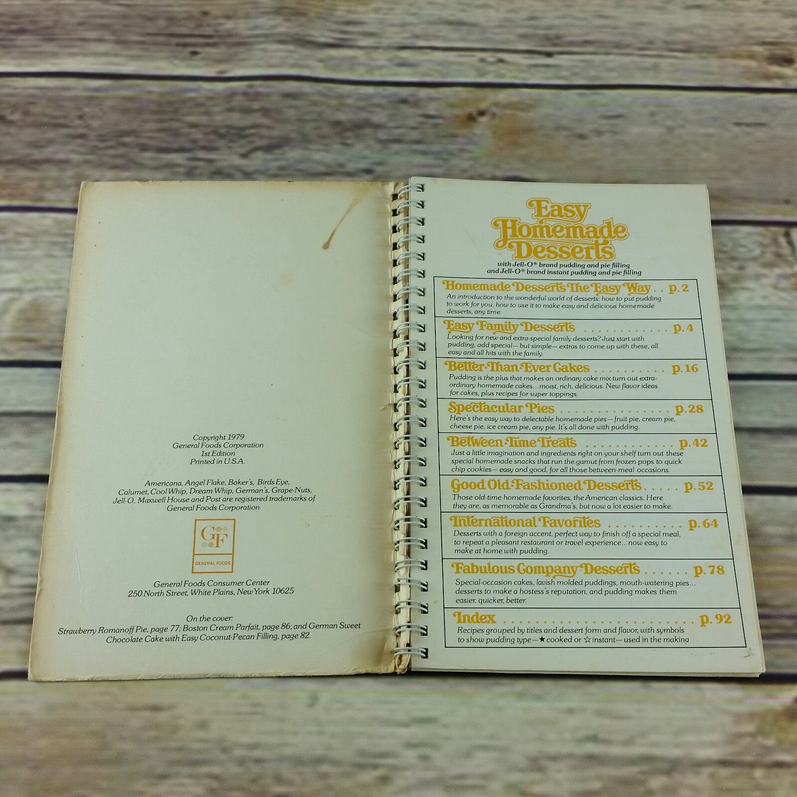 Vintage Cookbook Easy Homemade Desserts Jello Pudding Recipes 1974 1st Edition Promo - At Grandma's Table