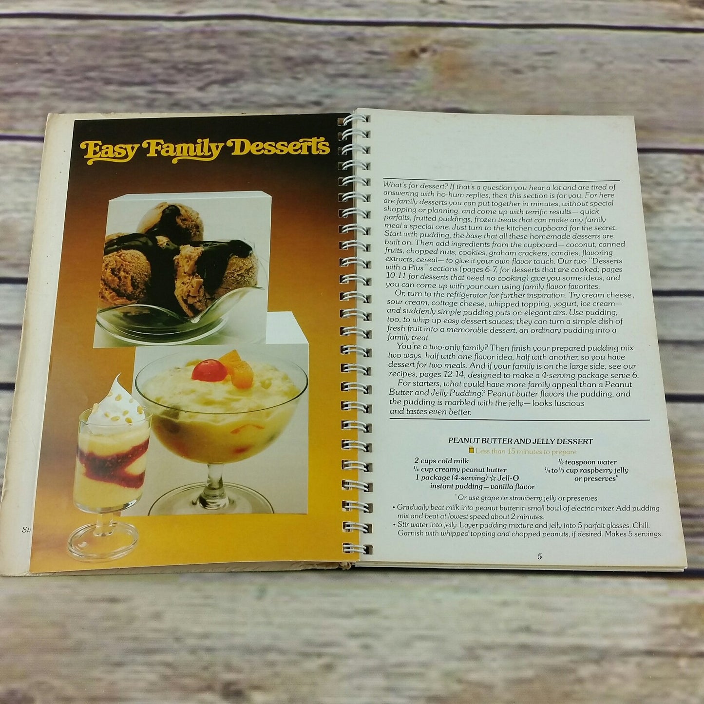 Vintage Cookbook Easy Homemade Desserts Jello Pudding Recipes 1974 1st Edition Promo - At Grandma's Table