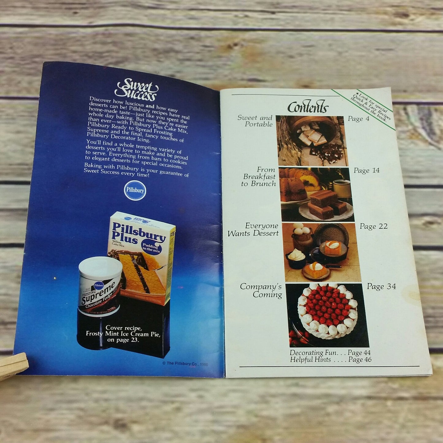 Vintage Pillsbury Cookbook Sweet Success Dessert Recipes 1980 Promo Paperback Booklet - At Grandma's Table