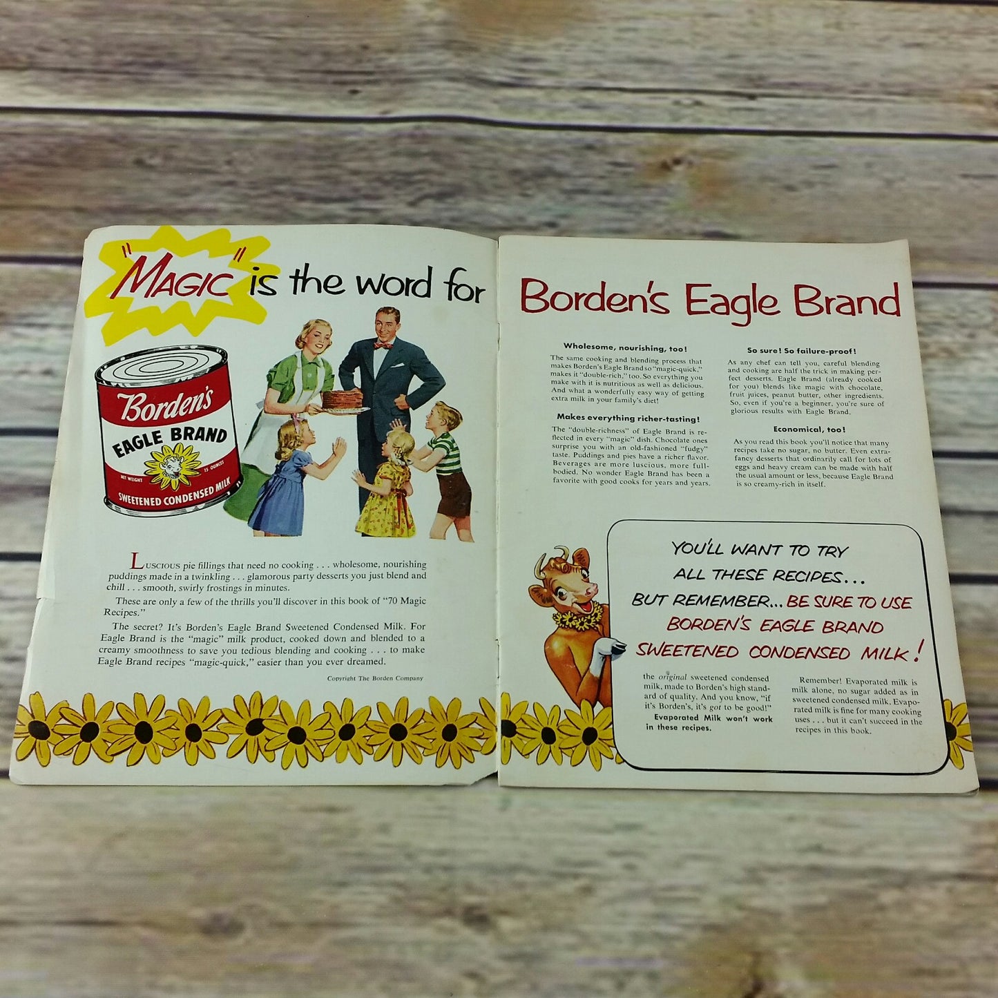 Vintage Cookbook Bordens Eagle Brand 70 Magic Recipes 1968 Promo Booklet 1960s - At Grandma's Table