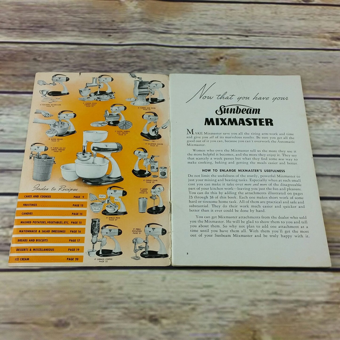 Vintage Sunbeam Mixmaster Mixer Instructions and Recipes Manual 1950s 1960s - At Grandma's Table