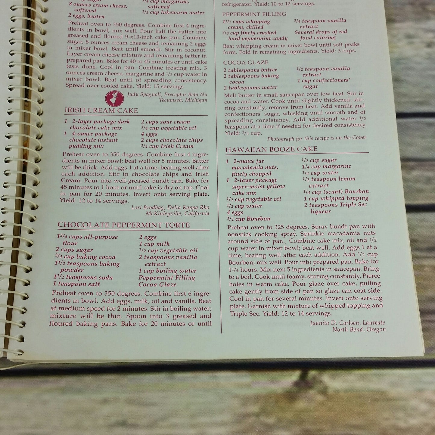 Vintage Sorority Cookbook Beta Sigma Phi Celebrations 1940 Recipes Crafts Decorations Spiral Bound - At Grandma's Table