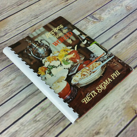 Vintage Sorority Cookbook Beta Sigma Phi Recipes from the World 1968 Spiral Bound - At Grandma's Table