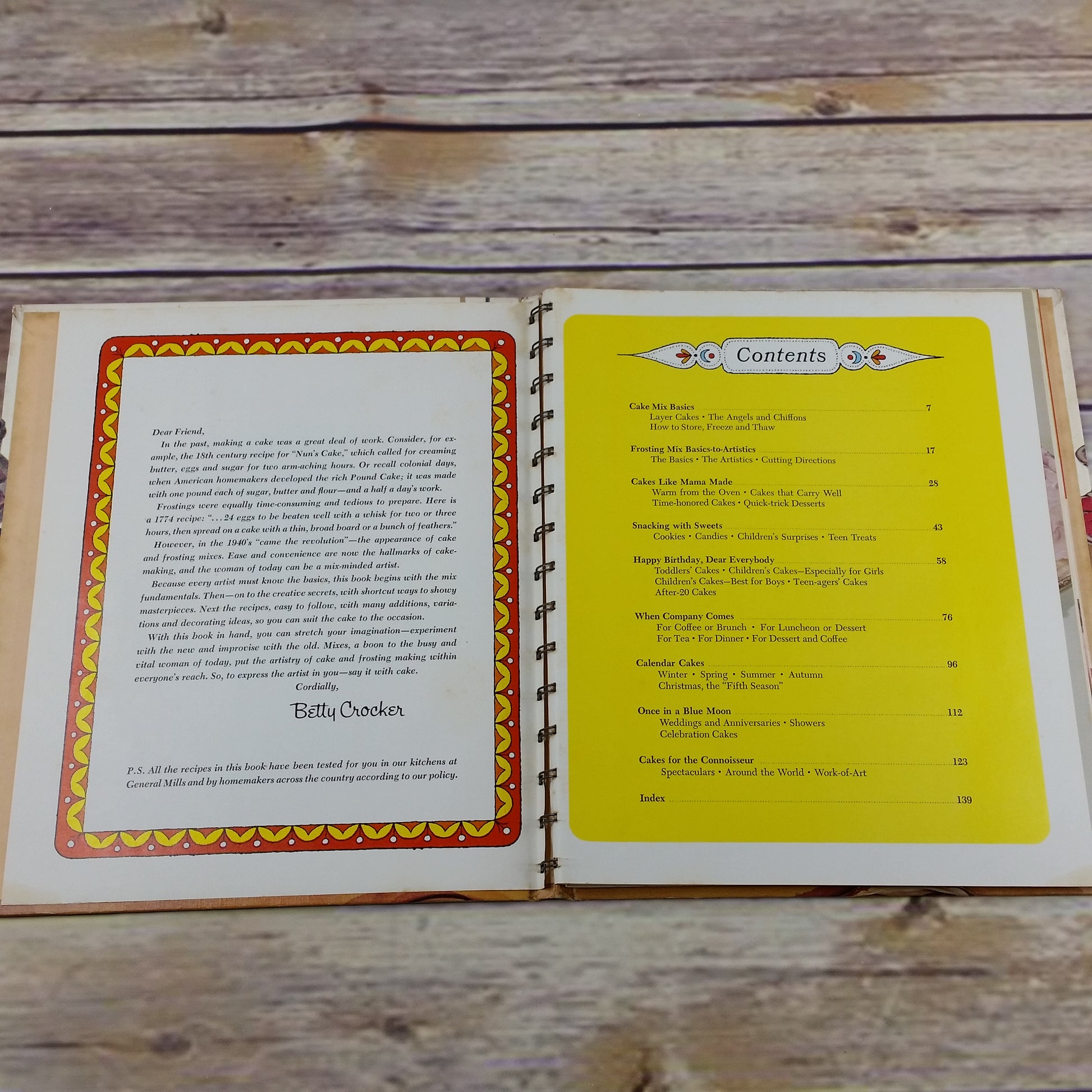Vintage Cookbook Betty Crocker Cake and Frosting Mix 1966 First Edition First Printing Hardcover Spiral Bound - At Grandma's Table