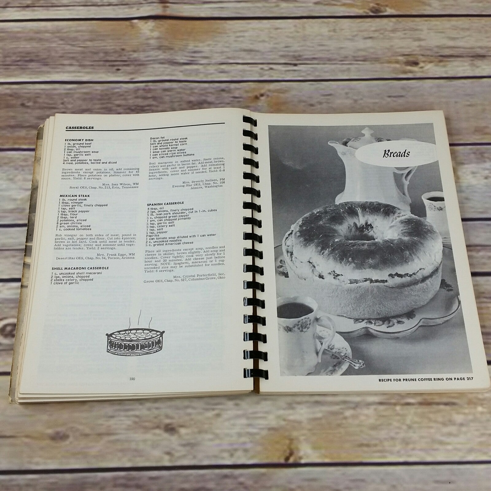 Vintage Cookbook Favorite Eastern Star Olde Family 2000 Recipes 1965 Spiral Bound - At Grandma's Table