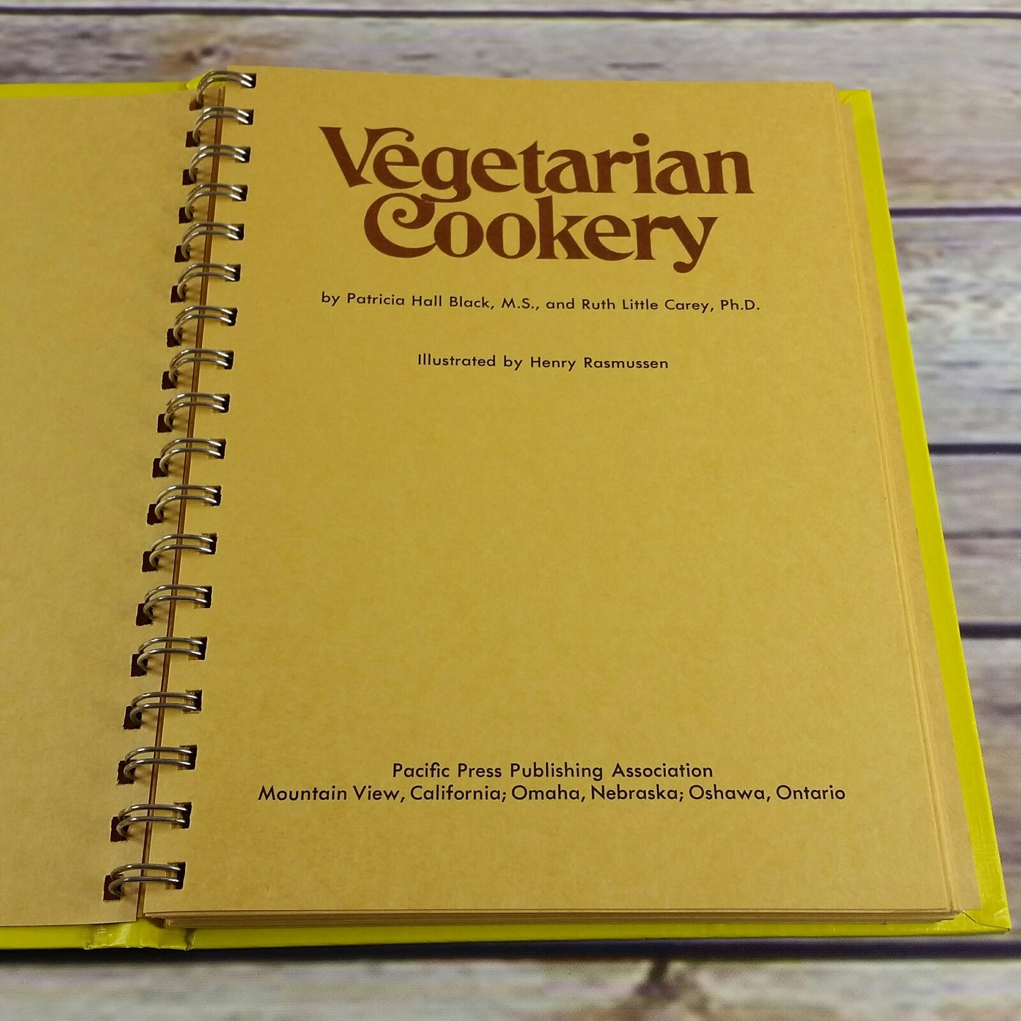 Vintage Cookbook Vegetarian Cookery 4 1971 Pies Cakes Cookies Desserts Recipes Spiral Bound Hardcover - At Grandma's Table