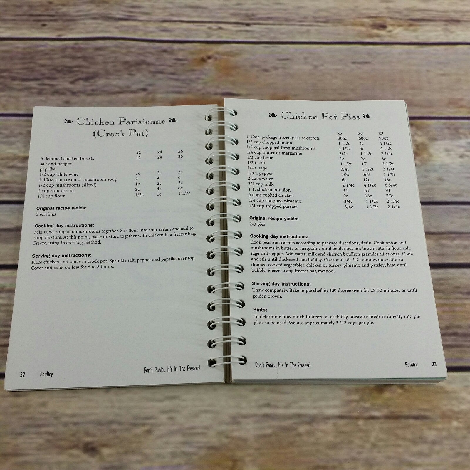 Vintage Cookbook Don't Panic It's In the Freezer Make Ahead Recipes Meal Prep 1997 Spiral Bound - At Grandma's Table
