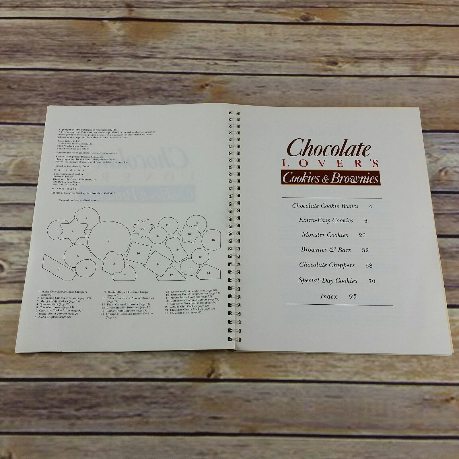 Vintage Cookbook Chocolate Lovers Cookies and Brownies Recipes Spiral Bound 1990 Beekman House - At Grandma's Table