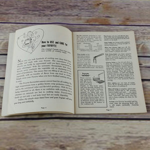 Vintage Cookbook Fryryte Deep Fryer Instructions Recipes 1950 Manual Booklet Deep Fried Foods - At Grandma's Table