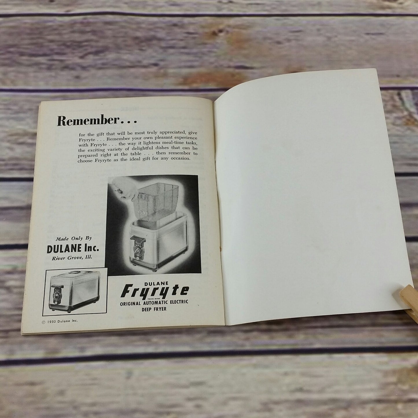 Vintage Cookbook Fryryte Deep Fryer Instructions Recipes 1950 Manual Booklet Deep Fried Foods - At Grandma's Table