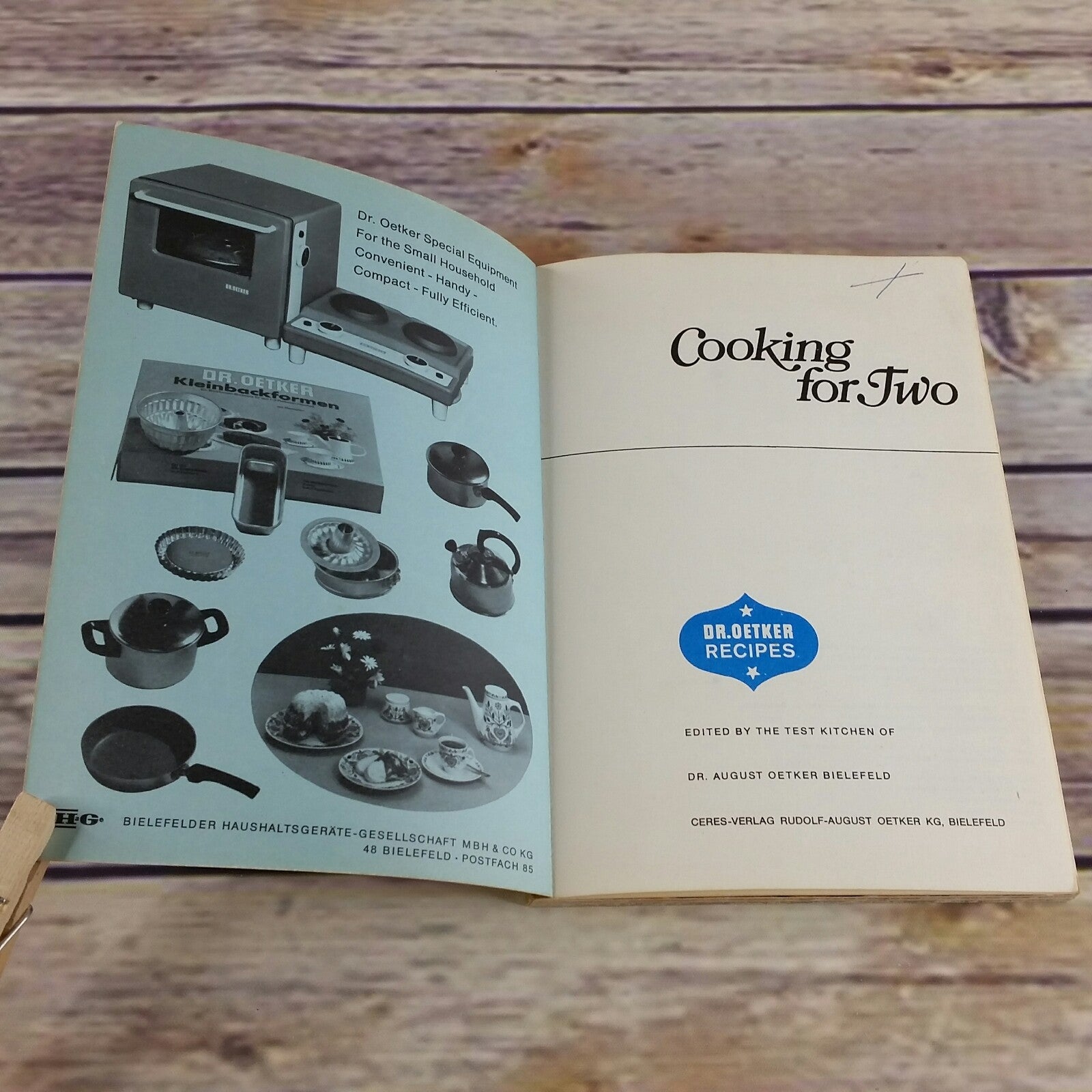 Vintage Cookbook Dr Oetker Cooking for Two 1972 Paperback Recipes English Language - At Grandma's Table