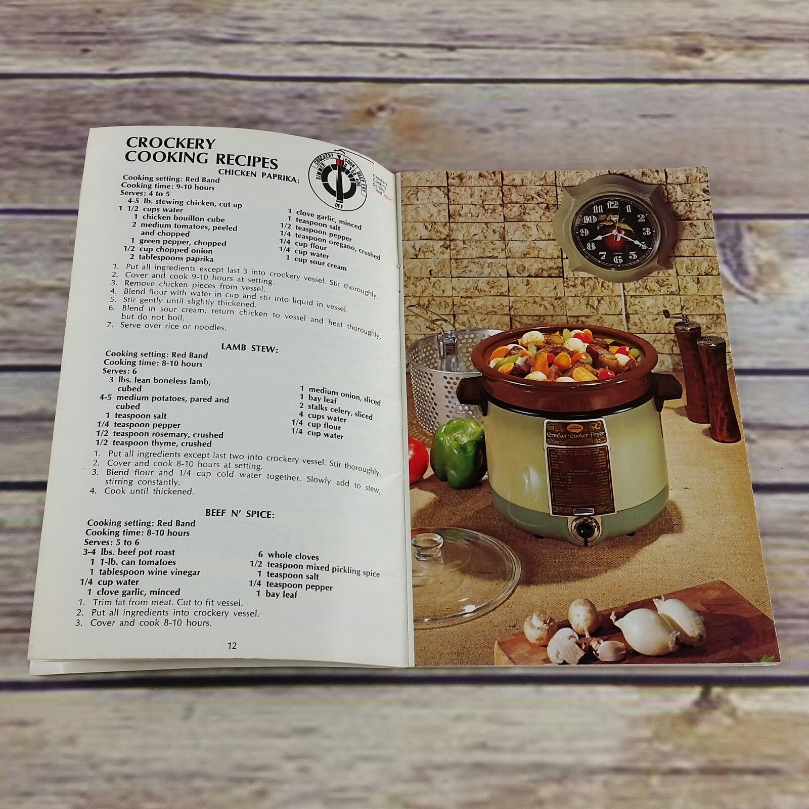 Sunbeam Crocker Cooker Fryer Vintage Cookbook Recipes and Instructions Manual 1976 Paperback Booklet - At Grandma's Table