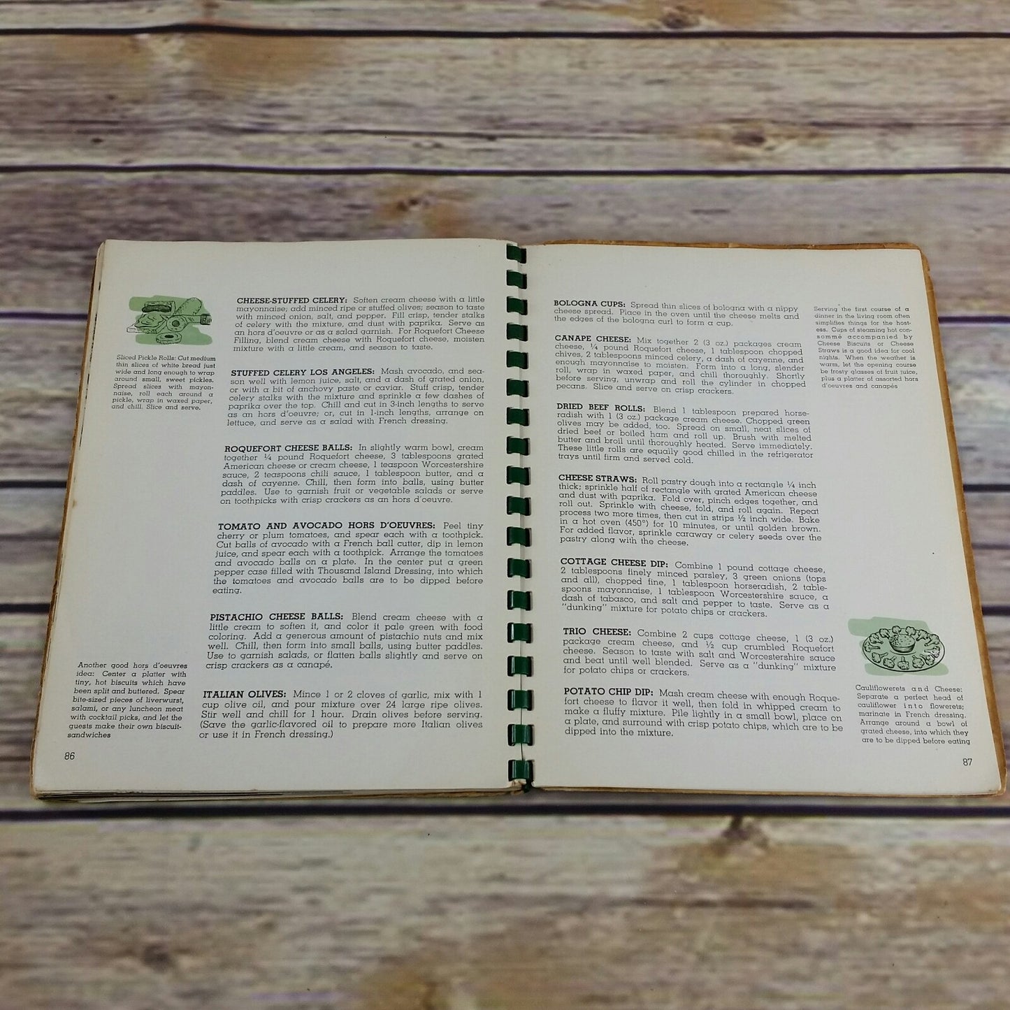 Vintage Cookbook Sunset Salad Book With Hors d'euvres Canapes 1946 Spiral Bound - At Grandma's Table