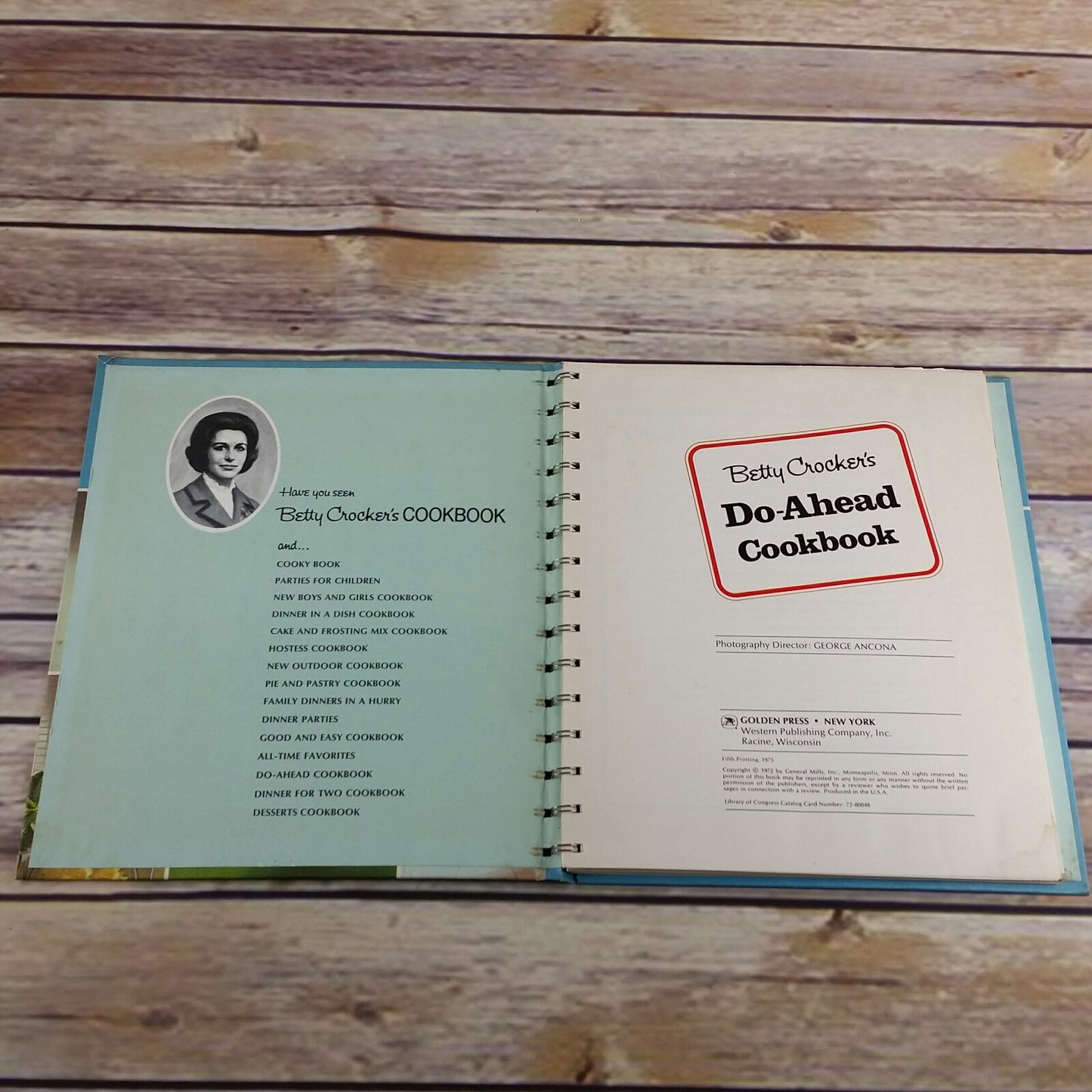 Vintage Cookbook Betty Crocker Do Ahead Recipes 1975 From Freezer and Refrigerator Hardcover Spiral Bound - At Grandma's Table
