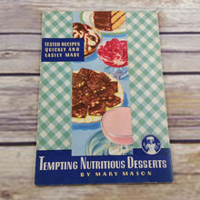 Load image into Gallery viewer, Vintage Cookbook Junket Recipes How to Make Tempting Nutritious Desserts 1941 Promo Paperback Booklet Home Economics - At Grandma&#39;s Table