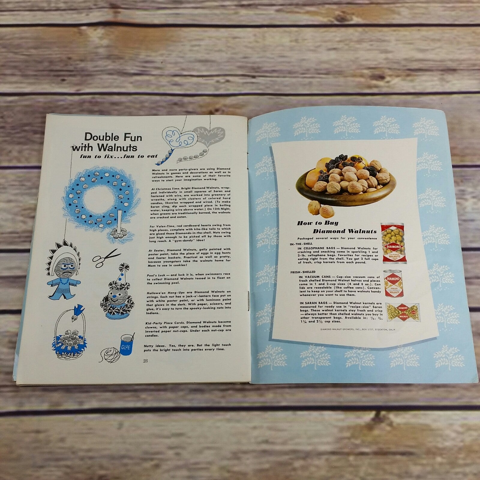 Vintage Cookbook The New Walnut Cook Book Diamond Walnut Recipes 1960s Promo Paperback Red Booklet - At Grandma's Table