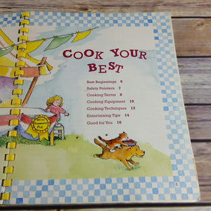 Vintage Cookbook Sunset Best Kids Cook Book Recipes Children 1992 First Print Spiral Bound - At Grandma's Table