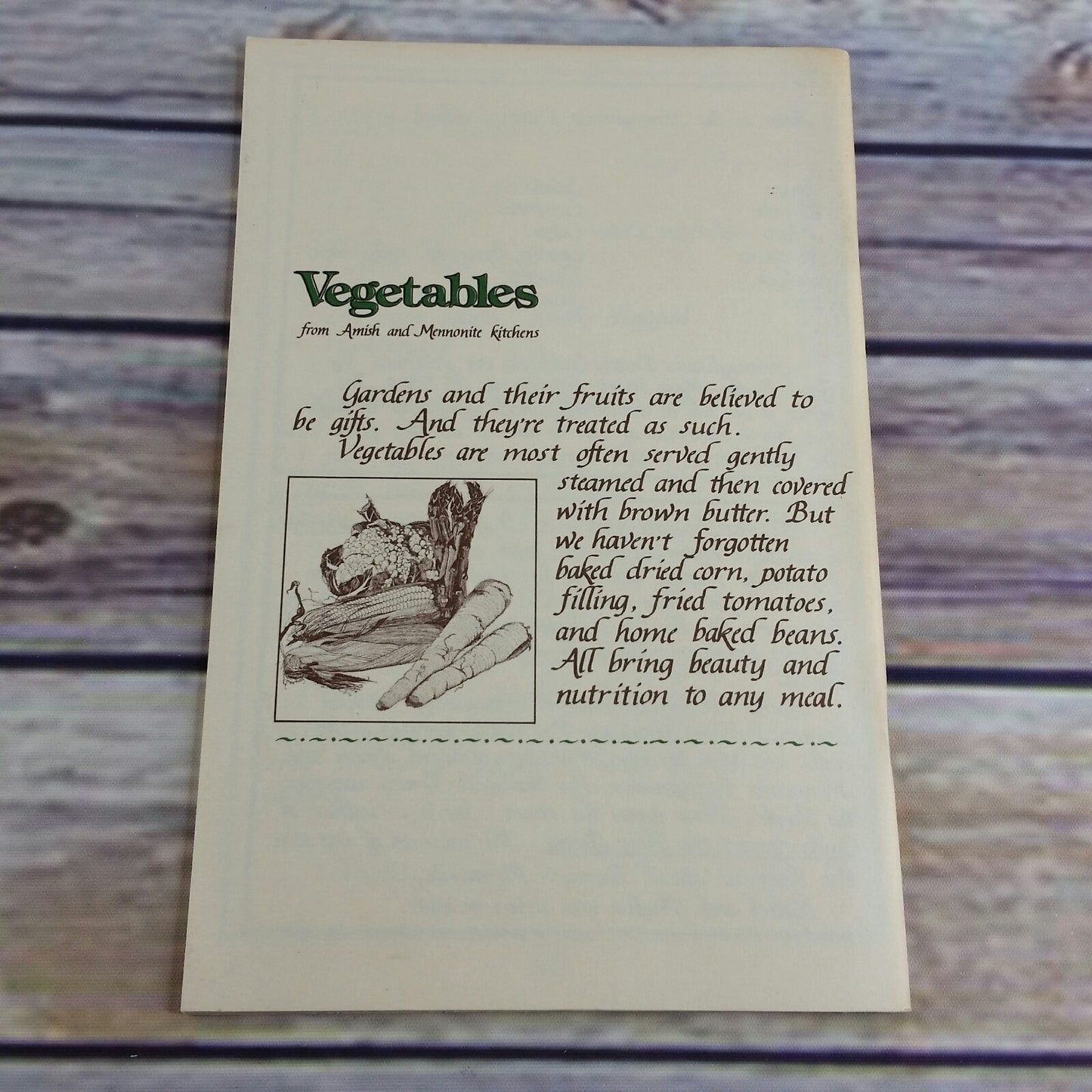 Vintage Cookbook Pennsylvania Dutch Vegetables Amish Mennonite Kitchens Paperback Booklet 1982 Good Books - At Grandma's Table