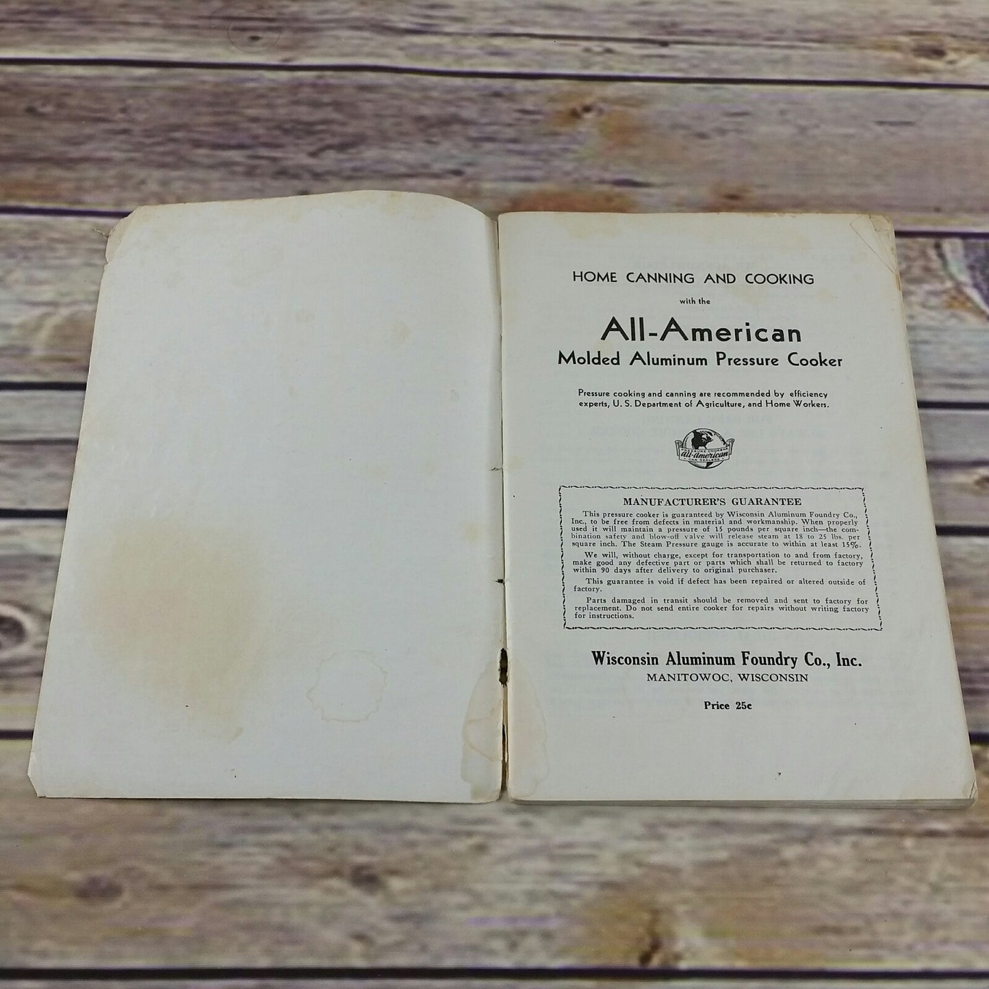 Vintage Canning Cookbook Recipes Wisconsin Aluminum Foundry Co The All American Way Booklet Food Preservation - At Grandma's Table