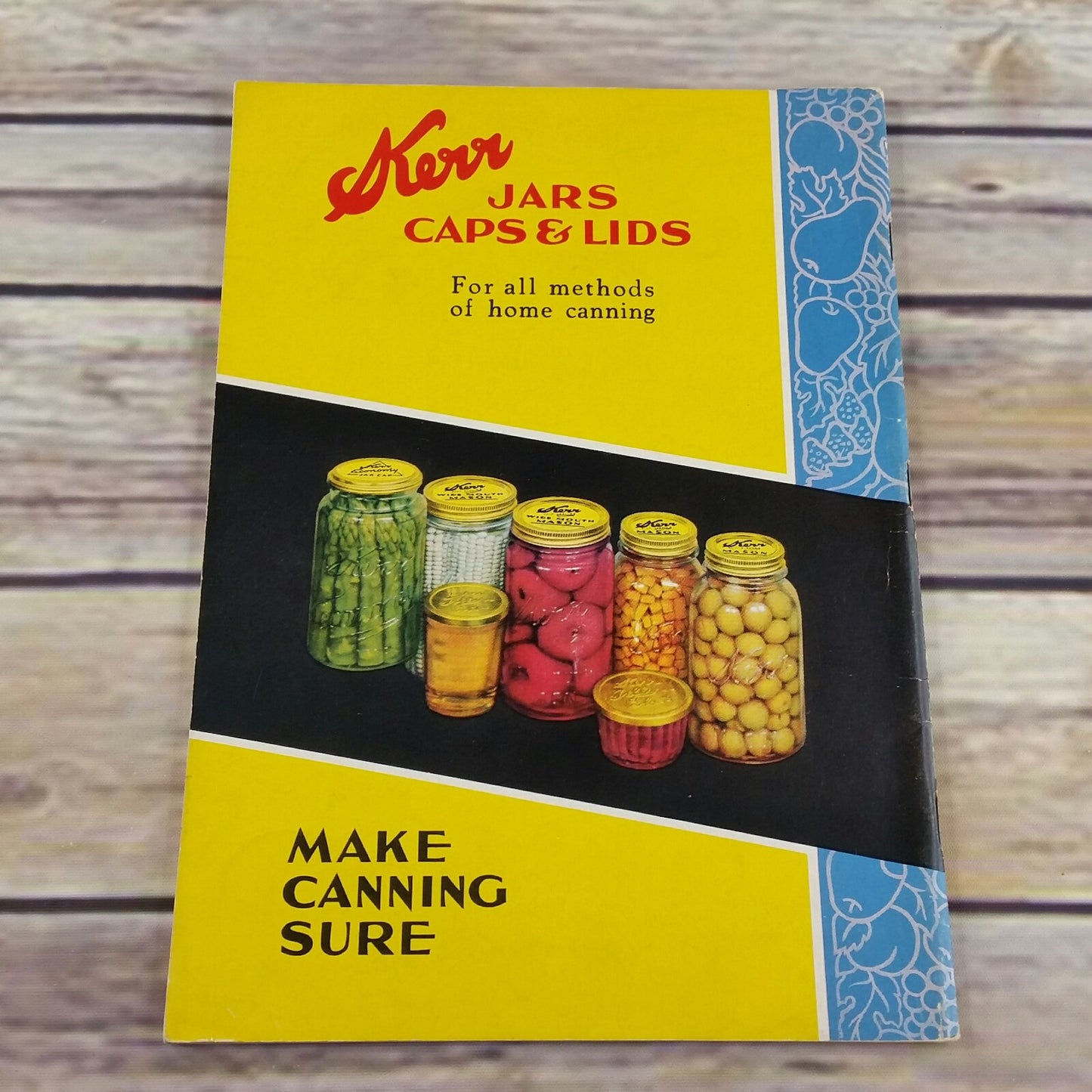 Vintage Kerr Home Canning Book Cookbook Recipes 1938 Booklet Yellow Blue Cover Canning Tips Food Preservation - At Grandma's Table