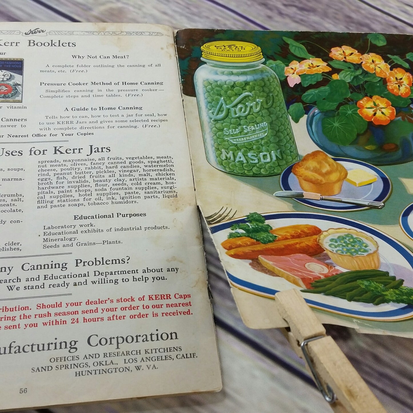 Vintage Kerr Home Canning Book Cookbook Recipes 1937 Booklet Yellow Black Cover Canning Tips Food Preservation - At Grandma's Table